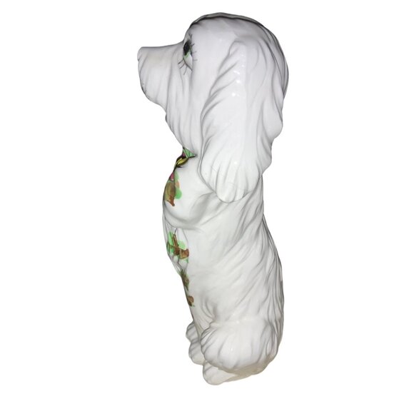 Tall White Sitting Ceramic Dog Figurine Made in Japan - Picture 4 of 9